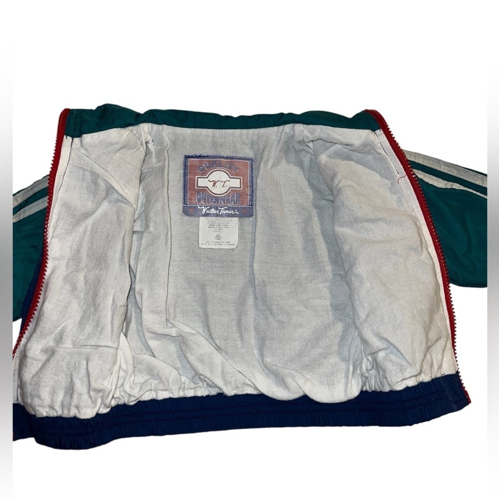 Vintage 90s W.T. Outerwear 12 Months  Toddler Football Track Jacket Windbreaker - Picture 6 of 8